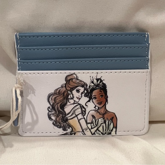 Loungefly X Disney Princess Cardholder Ariel Jasmine Tiana Cinderella NWT - Picture 3 of 4